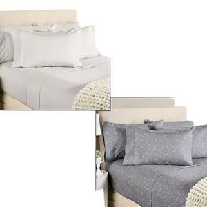 Home Reflections 2pk Double Brushed Sheet Sets Extra Cases Gray Star